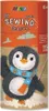 The image shows the packaging for a DIY sewing kit to create a penguin keychain. Anteprima dell’immagine prodotto