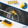 A car wheel being cleaned with a telescopic brush, with a close-up of the brush and a graphic overlay. Náhľad obrázku produktu