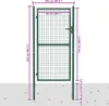 A diagram showing the dimensions of a green metal gate. Anteprima dell’immagine prodotto