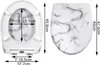 A diagram showing the dimensions of a toilet seat. Produktbild-Vorschau