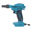 A teal and gray electric air blower on a white background. Podgląd zdjęcia produktu