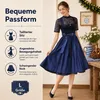 Dirndl Kleid Damen Lang, Trachtenkleid mit Schürze und Produktbild-Vorschau 5