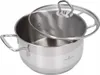 A stainless steel pot with a glass lid. Podgląd zdjęcia produktu
