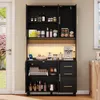 okwish Hochschrank,Sideboard  mit 3 Schubladen&goldene Produktbild-Vorschau 3