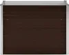A front view of a brown raised garden bed with a silver frame, set against a white background. Voir les images du produit