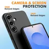 A close-up marketing image of a black phone case, highlighting its camera and screen protection features. Náhled obrázku produktu