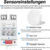 An instructional diagram showing the settings for a motion sensor. Náhľad obrázku produktu