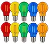 10er Set LED Filament A60 Birnen 3W E27 Rot Gelb Grün Blau Produktbild-Vorschau 1