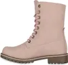 A side view of a pink lace-up boot. Produktbild-Vorschau