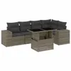 The Living Store 6-tlg. Garten-Sofagarnitur mit Kissen Grau Produktbild-Vorschau 3