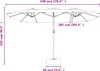 vidaXL Dvojitý slunečník s LED světly černý 449x265 cm Náhled obrázku produktu 8