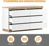 MODFU Commode De Rangement Avec 6 Tiroirs, Structure Solide Voir les images du produit 5