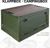 Klappbox, Campingbox, dunkelgrün, Kunststoff mit abnehmbaren dunkelbraunem Deckel Produktbild-Vorschau