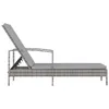 vidaXL Sonnenliege mit Armlehnen Poly Rattan Grau Produktbild-Vorschau 2