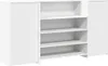 A white cabinet with multiple shelves and two doors. Anteprima dell’immagine prodotto