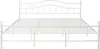 A white metal bed frame with a headboard and a slatted base, shown against a white background. Produktbild-Vorschau