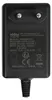 A black power adapter with labels and symbols. Produktbild-Vorschau