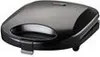 A black waffle maker is shown from a slightly elevated diagonal angle against a white background. Produktbild-Vorschau