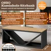 BLACK OAK Kaminholzregal OHIO 102x41x35cm schwarz modern Produktbild-Vorschau 2