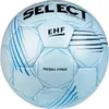 A light blue and white handball with blue graphic details. Produktbild-Vorschau