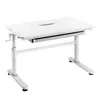 A white adjustable children's desk with a pull-out drawer. Produktbild-Vorschau