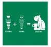 An infographic showing the combination of two coffee capsule volumes to create a final coffee volume. Produktbild-Vorschau