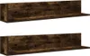 Two identical wooden shelves are shown against a white background. Náhled obrázku produktu