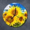 Glasuhr Wanduhr Küchenuhr Echt-Glas 30fi cm Sonnenblumen Produktbild-Vorschau 2