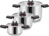 Linnuo 3tlg Topfset Induktion Kochtopf Set Edelstahl Töpfe Produktbild-Vorschau 1
