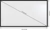 A projection screen with dimensions indicated by lines and text. Voir les images du produit