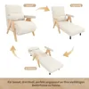 A collage showing a chair in three different configurations: as a chair, as a lounge chair, and as a sofa bed. Produktbild-Vorschau
