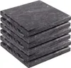 6x Schwarz 10cm Marmor Quadratische Untersetzer Coasters - Produktbild-Vorschau 1