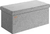 A grey fabric storage ottoman is shown from a front-diagonal view against a white background. Produktbild-Vorschau