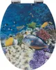 A toilet seat lid with a 3D effect image of a coral reef and fish. Náhled obrázku produktu