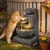 Outsunny Springbrunnen 3-stufig Gartenbrunnen mit LED Produktbild-Vorschau 3