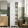 HOMCOM Badezimmerschrank Schmaler Badschrank mit 6 offenen Produktbild-Vorschau 2