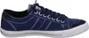 A side view of a single navy blue sneaker. Voir les images du produit