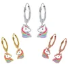 Einhorn Creolen: Kinder Ohrringe 925 Silber Silber Produktbild-Vorschau 2