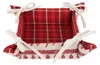 Clayre & Eef Brotkorb 35x35x8 cm Rot Beige Baumwolle Produktbild-Vorschau 3