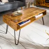 Massiver Couchtisch SCORPION natur 100cm Mangoholz Hairpin Produktbild-Vorschau 1