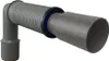 A gray plumbing fitting with a blue ring, isolated on a white background. Produktbild-Vorschau