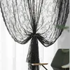 Schwarze Spitzenvorhänge Wohnzimmer Luxus Gotische Gardinen 84 Inch Lange Bohemian Türvorhänge Hexe/Gotische Podgląd zdjęcia produktu