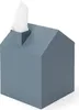 A gray house-shaped tissue box with tissues sticking out of the chimney. Anteprima dell’immagine prodotto