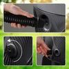 A collage of three images showing how to connect a hose to a water barrel and how to operate a tap. Náhled obrázku produktu