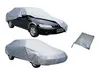 Two cars covered with silver car covers, and a folded car cover next to them. Náhľad obrázku produktu