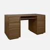 A wooden desk with drawers and a shelf against a plain background. Anteprima dell’immagine prodotto