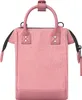 A pink corduroy nano bag with leather accents and a top handle. Produktbild-Vorschau