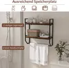 GOPLUS Wandregal Holz, 2-stöckiges Schweberegal mit Produktbild-Vorschau 3