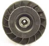 A close-up, top-down view of a black fan impeller with a metal bearing in the center, set against a white background. Náhled obrázku produktu