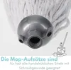Close-up of a mop head attachment with text and a small illustration of a mop in a bucket. Produktbild-Vorschau